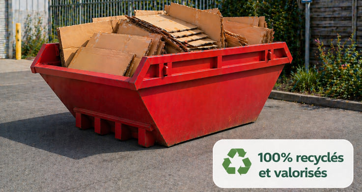 Benne pour déchets de carton à recycler