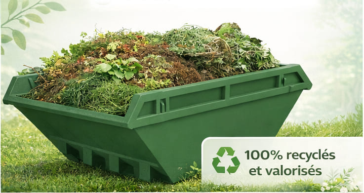 Benne remplie de déchets verts