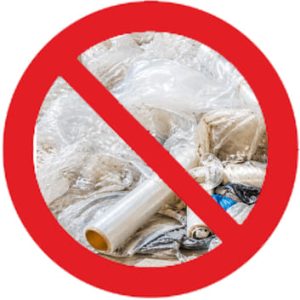Film plastique interdit dans la benne à carton