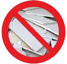 Plâtre, placo interdits dans une benne gravats