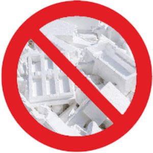 Polystyrène interdit dans la benne à carton