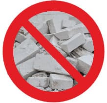 Siporex interdits dans une benne gravats