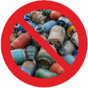 Bouteilles de gaz interdits dans une benne ferraille