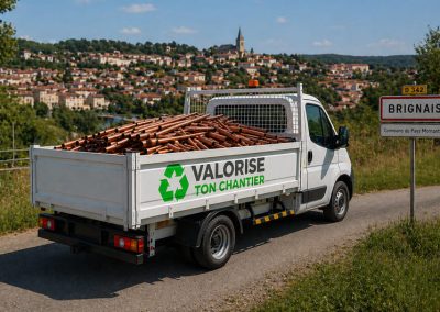 Collecte rapide de cuivre à Brignais avec un camion benne