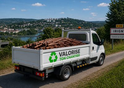 Collecte rapide de cuivre à Irigny avec un camion benne
