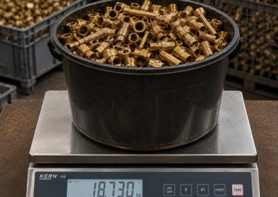 Pesée de laiton sur balance chez un ferrailleur à Vénissieux