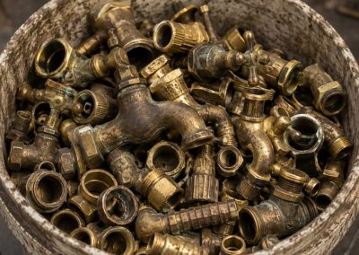 Stock de laiton, métal jaune, à recycler à Vaugneray