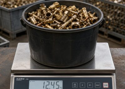 Estimation du laiton par pesée avant rachat à Saint-Priest
