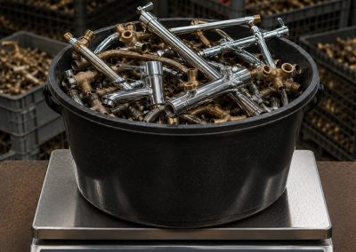 Pesée de laiton trié pour estimation et recyclage des métaux