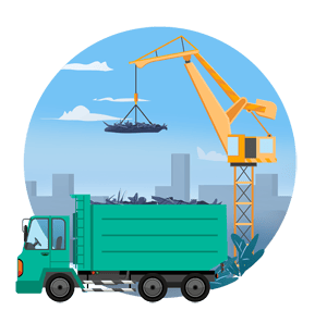Chargement direct des déchets dans notre camion
